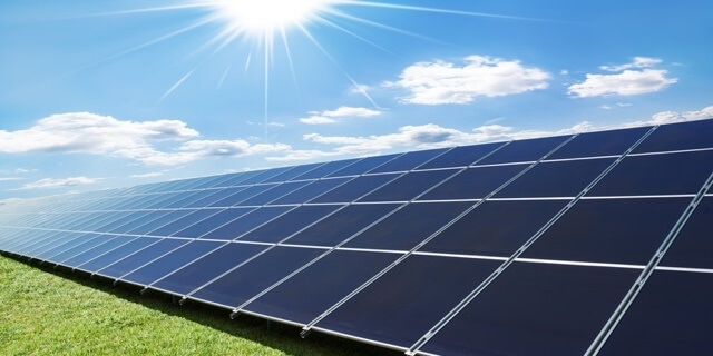 solar panels row