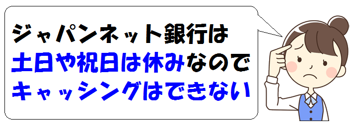 ジャパンネット銀行で土日はキャッシングできる？